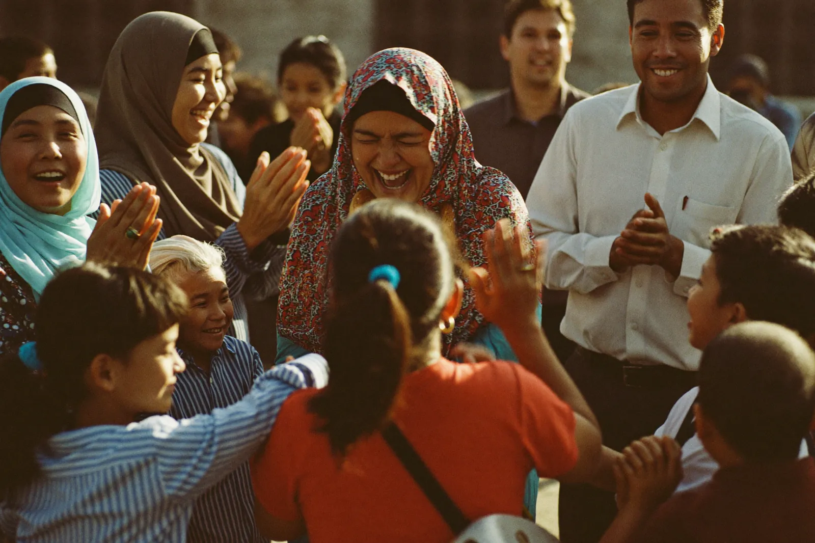 A Muslim community gathered at a mosque event.