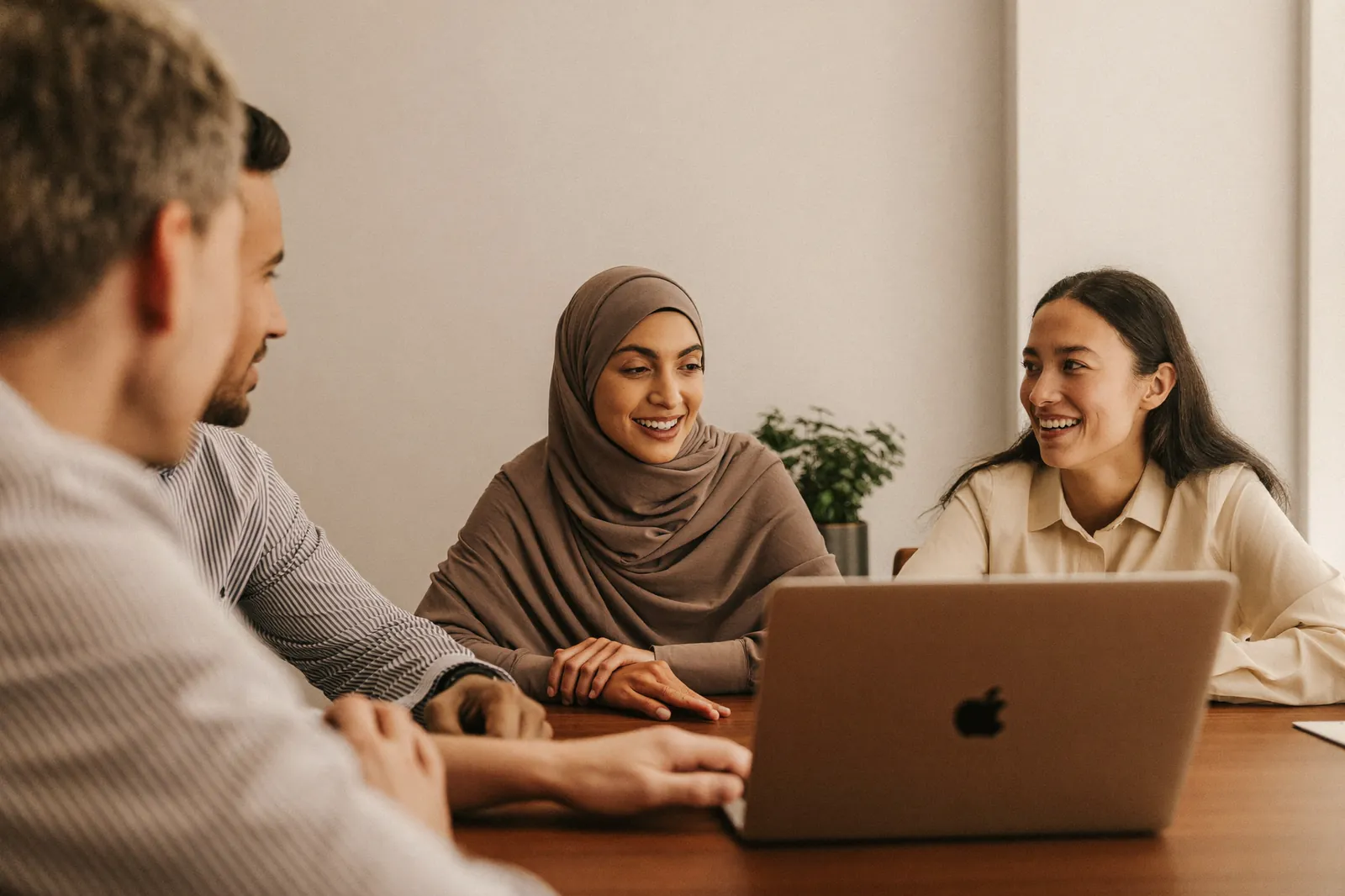 A fundraising team reviewing donor analytics together.